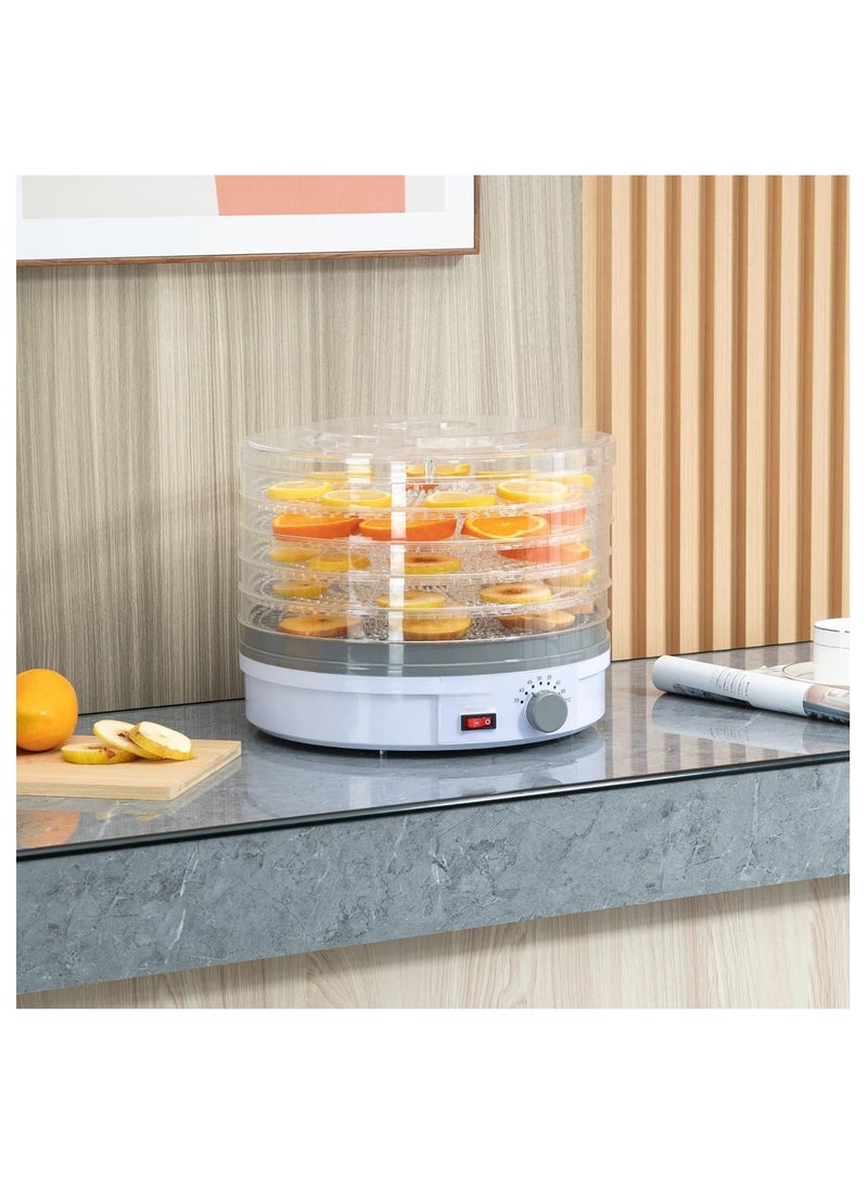 Electric Food Dehydrator Machine 5 Tray Tier Fruit Dryer Beef Jerky Herbs Dryer with Adjustable Thermostat