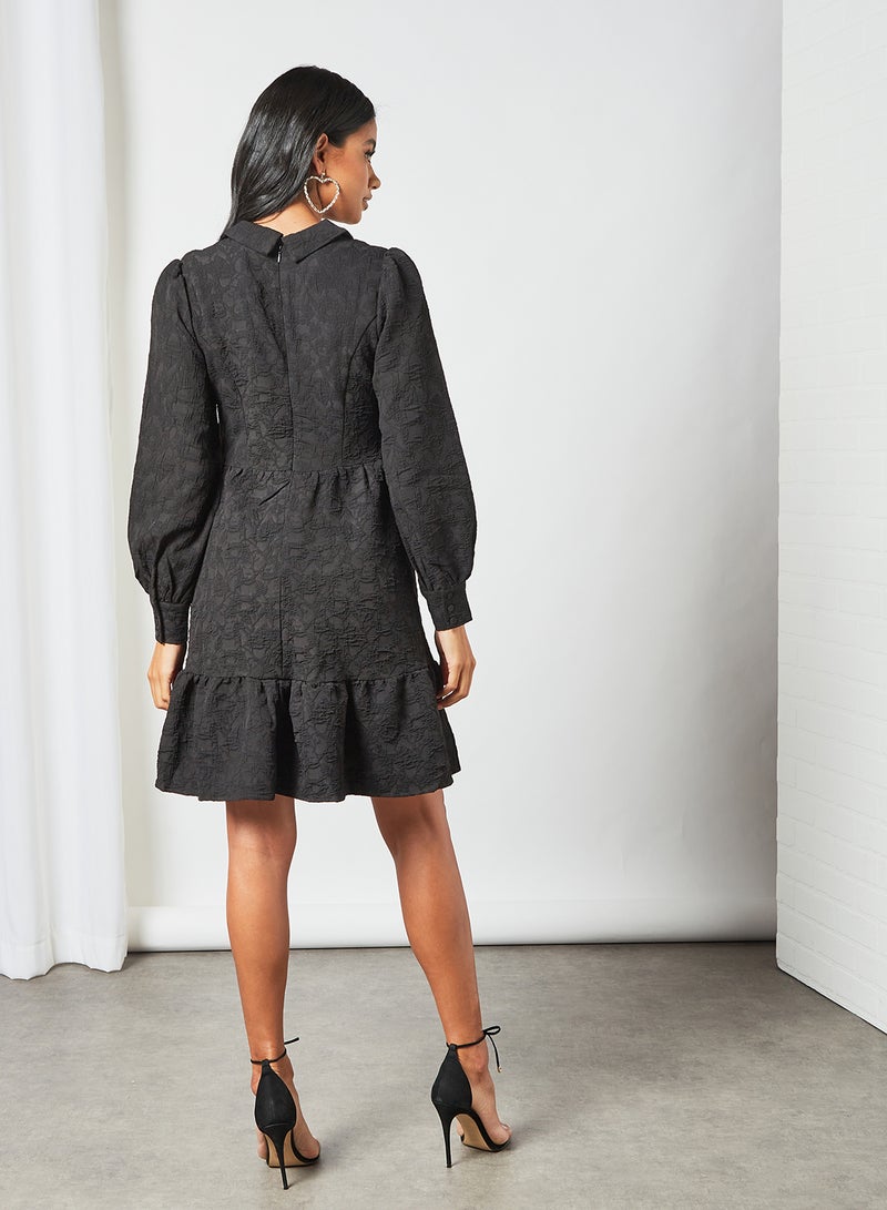 Collared Mini Dress Black