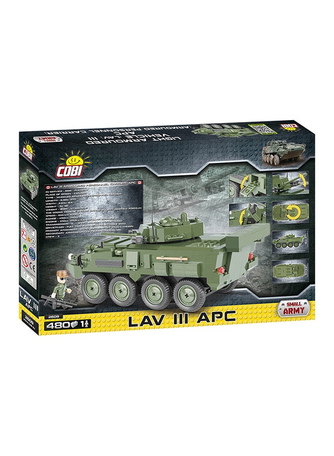 480-Piece Small Army Lav III APC Armoured Vehicle 2609 7+ Years