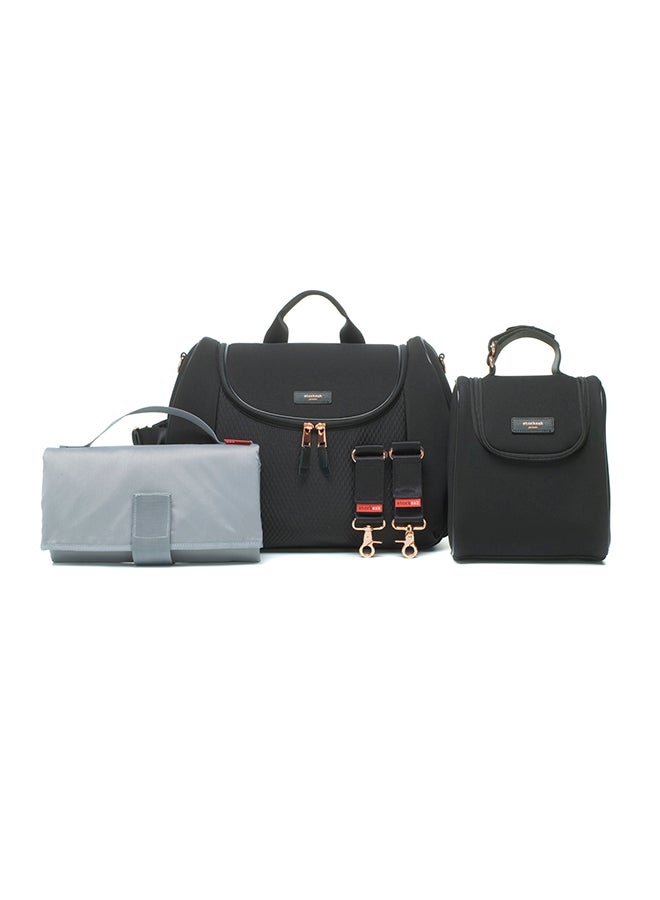 Poppy Luxe Diaper Bag - Black Scuba