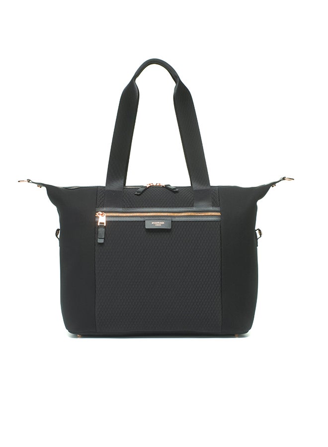 Stevie Luxe Diaper Bag - Black Scuba