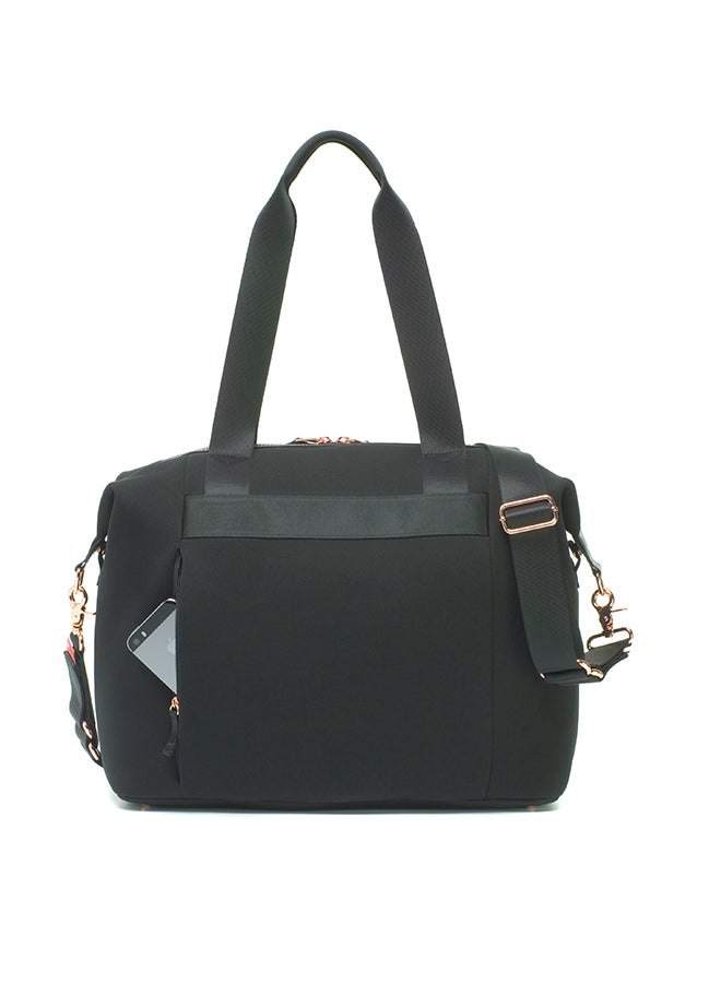 Stevie Luxe Diaper Bag - Black Scuba