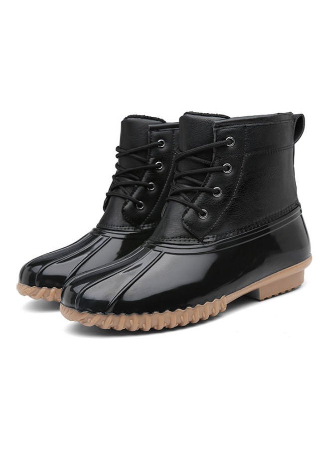 Lace-Up Casual Snow Boots Black
