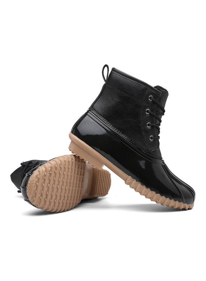 Lace-Up Casual Snow Boots Black