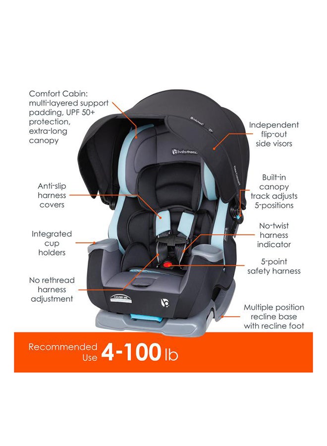 4-In-1 Cover Me Convertible Car Seat - Black/Blue