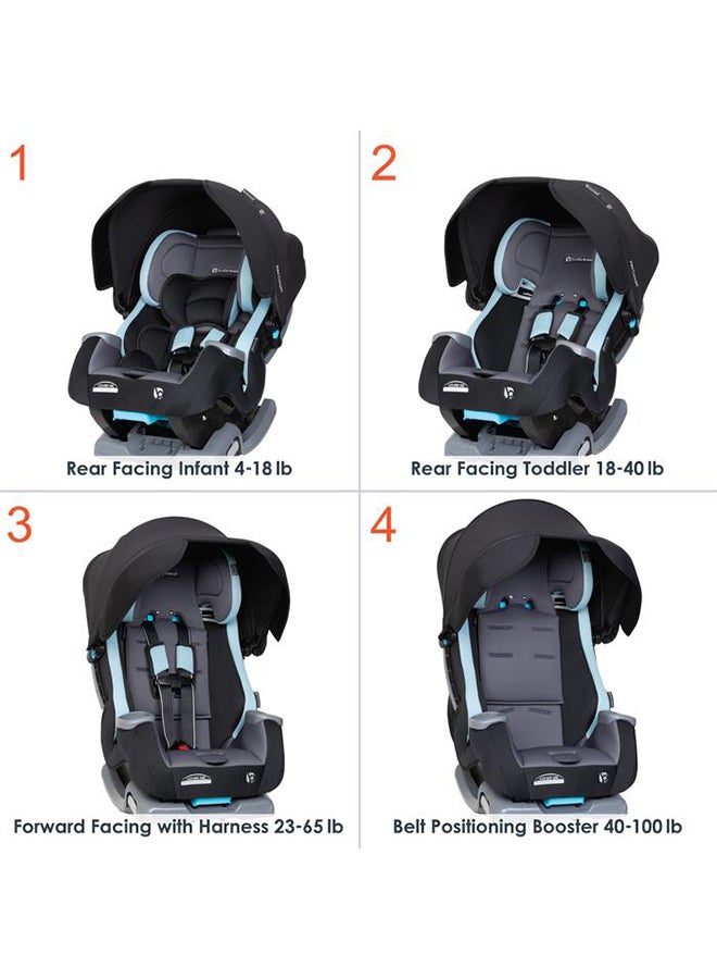 4-In-1 Cover Me Convertible Car Seat - Black/Blue