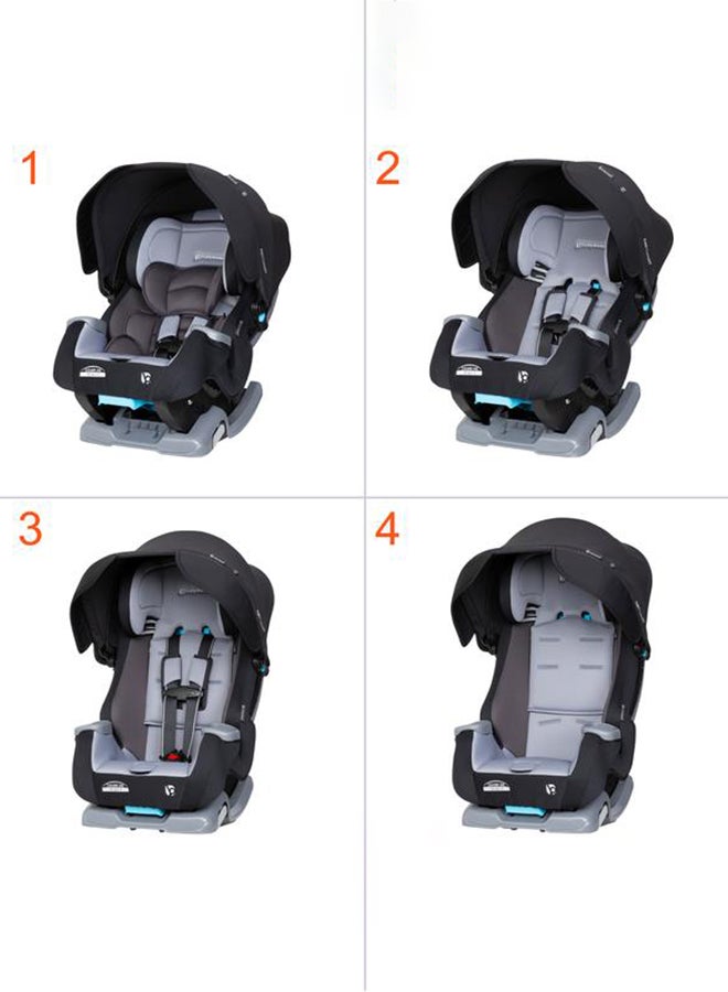 4-In-1 Cover Me Convertible Car Seat - Black/Grey