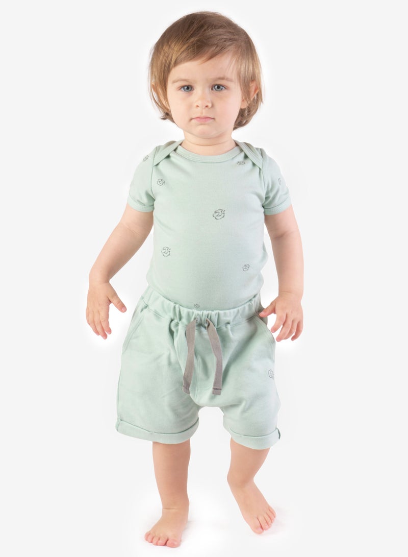 Organic Cotton Short Sleeve Baby Body with Short Set