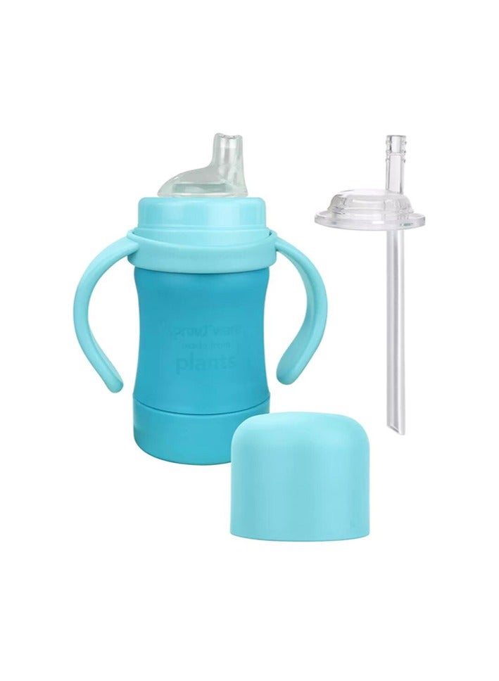 Sprout Ware Sip & Straw Cup made from Plants-6oz-Aqua-6mo+