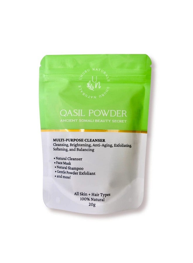 Huru Naturals Qasil Powder 20 Grams Ancient Somali Beauty Secret Gentle Deep Cleansing Facial Mask For Beautiful Glowing Skin. Reduces Dark Marks And Scars. Brightens. Detoxifies.