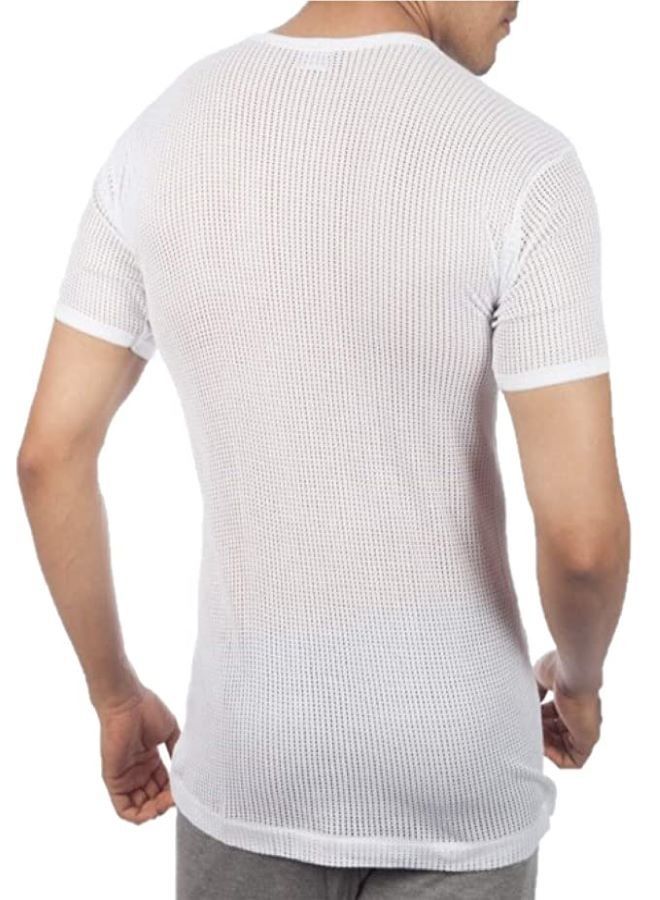 LUX Premium Men’s T-Shirt – [Pack of 3] White, Net Design