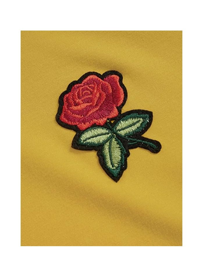 Embroidery Patch ROSE Design  YELLOW HOODIE for Unisex adult