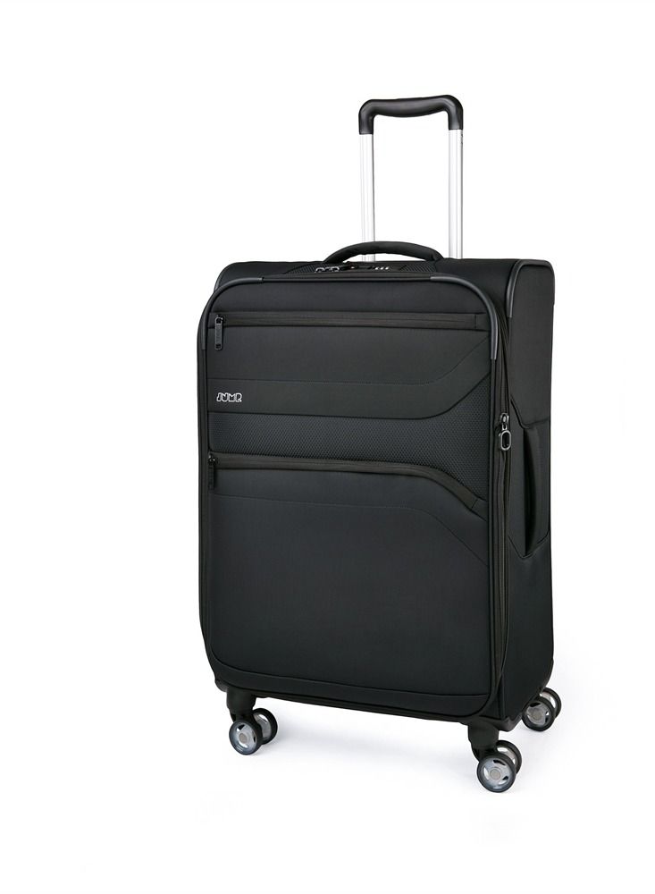 Moorea Soft Expandable Suitcase Luggage Trolley 66cm Medium Black