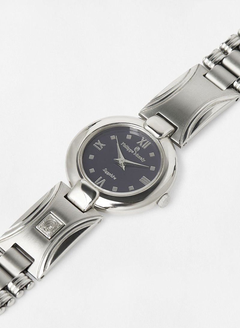 Metal Analog Wrist Watch M8304WE - 24.3mm - Silver