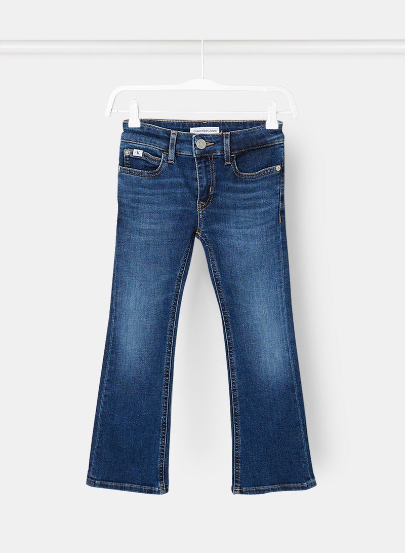 Girls Mid Rise Flared Jeans
