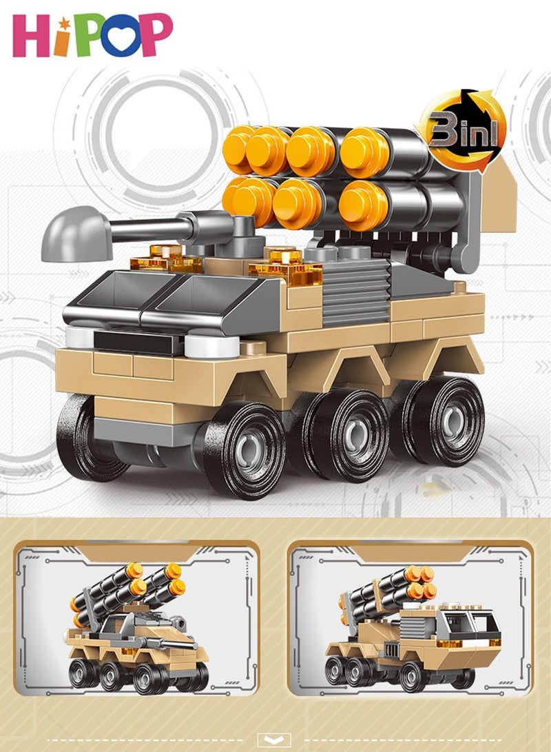 8 In 1 Military Series Blocks Set,Military Puzzle Toy,Blocks Set 800+ PCS,Wide Compatibility,Building Blocks Tank Toy