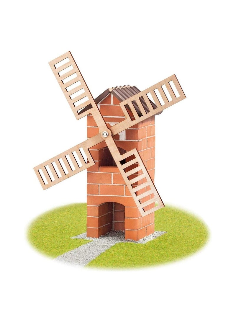 Teifoc Windmill 100 pieces Brick Construction Set Toy STEM Building Kit with Real Bricks and Mortar Made in Germany TEI 4040