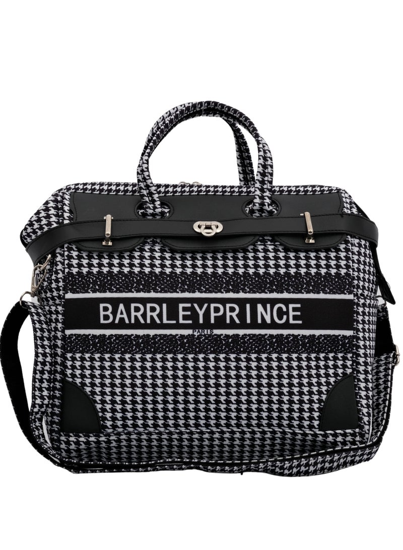 yuchen Barrley Prince Cambridge Designed Duffle Bag White & Black