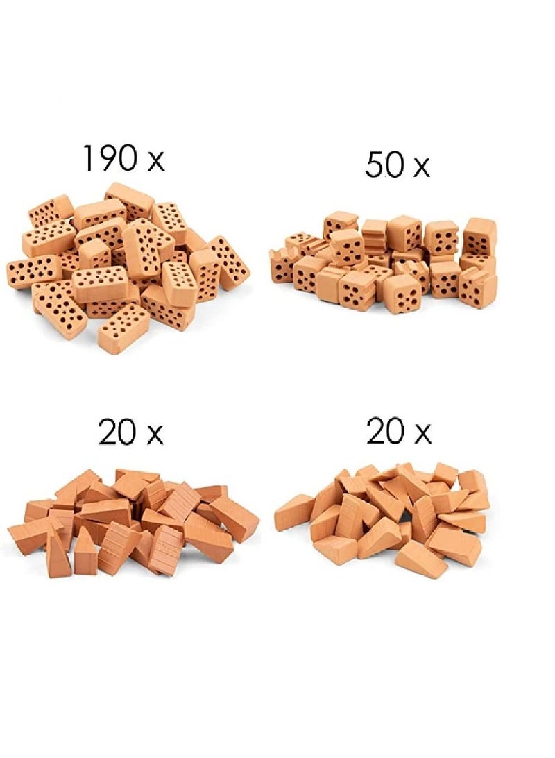 Teifoc Huge Supplement Set 280 Pieces Stem Learning Inspired Brick Construction Set with Safe Mortar Made in Germany TEI 1500