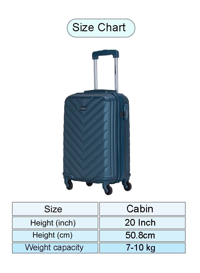 Single Hardside Spinner ABS Trolley Luggage With Number Lock Indigo Blue 20 Inches