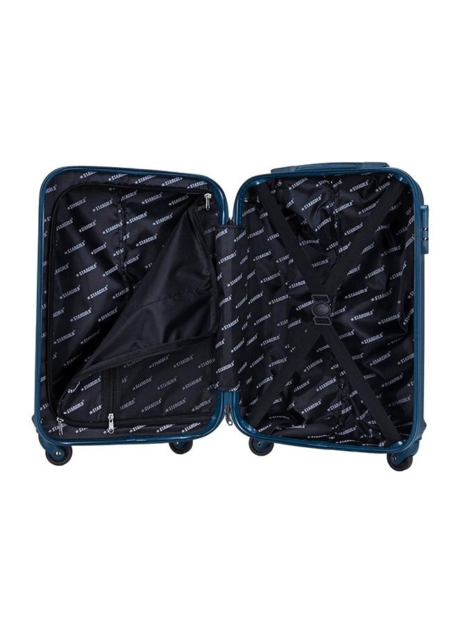 Single Hardside Spinner ABS Trolley Luggage With Number Lock Indigo Blue 20 Inches