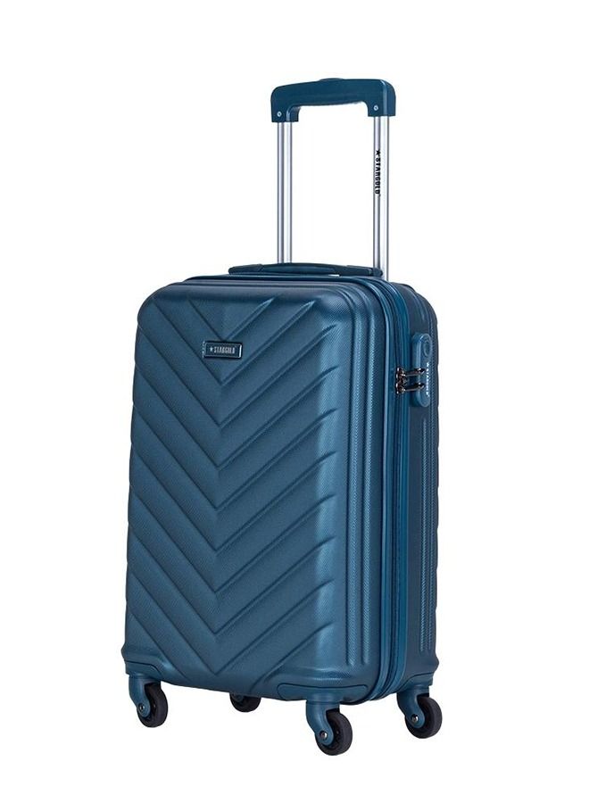 Single Hardside Spinner ABS Trolley Luggage With Number Lock Indigo Blue 20 Inches