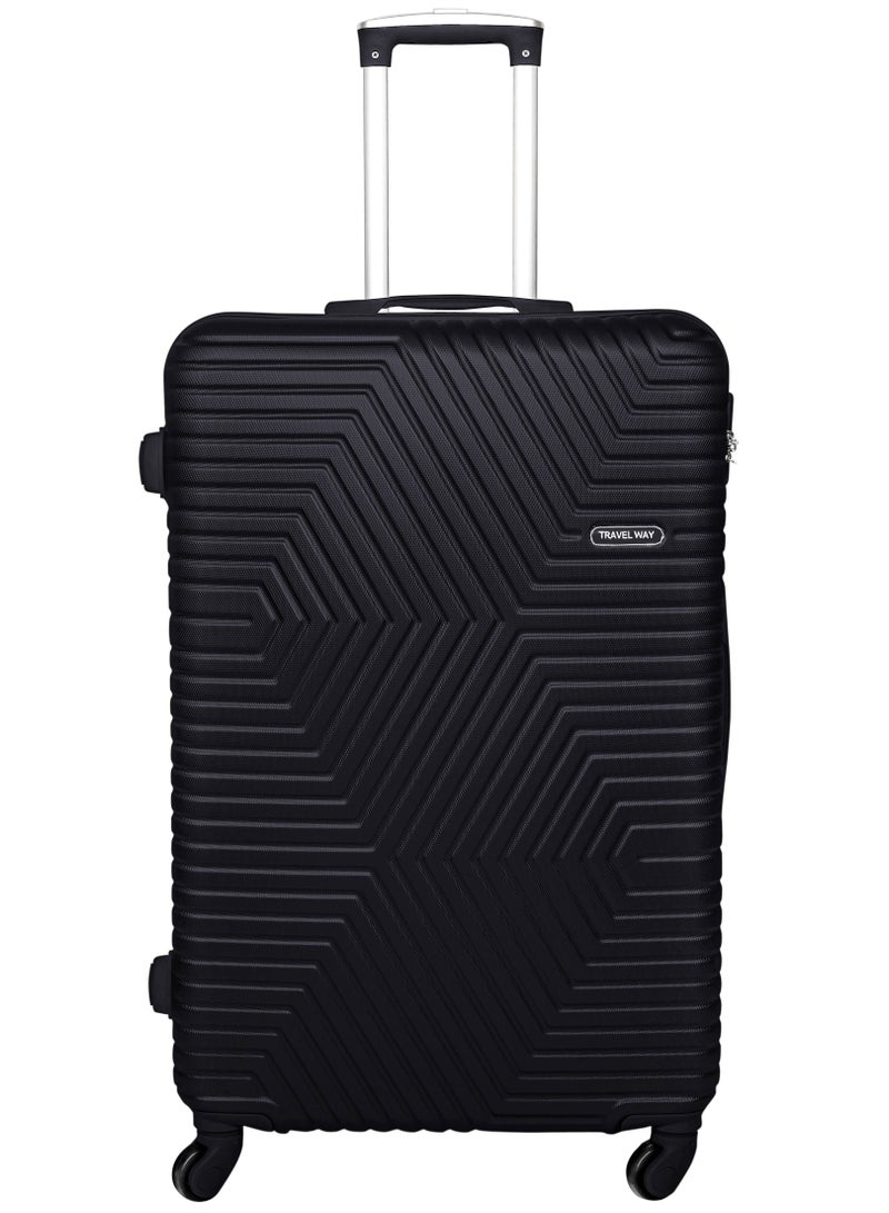 TravelWay Lightweight Carry On Luggage Travel Trolley - Hardshell Hand Carry Spinner Luggage for Travel | ABS Luggage with 4 Spinner Wheels (Shine Black, 20 Inches (51 cm))