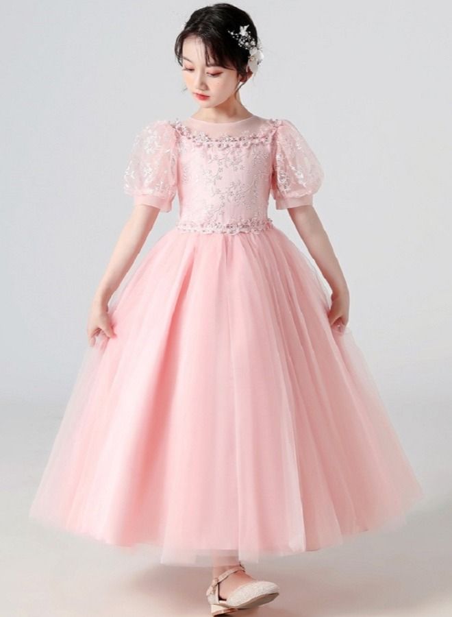 Girls Dress For Wedding Evening Party Pink Color