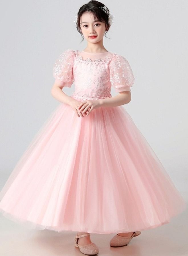 Girls Dress For Wedding Evening Party Pink Color