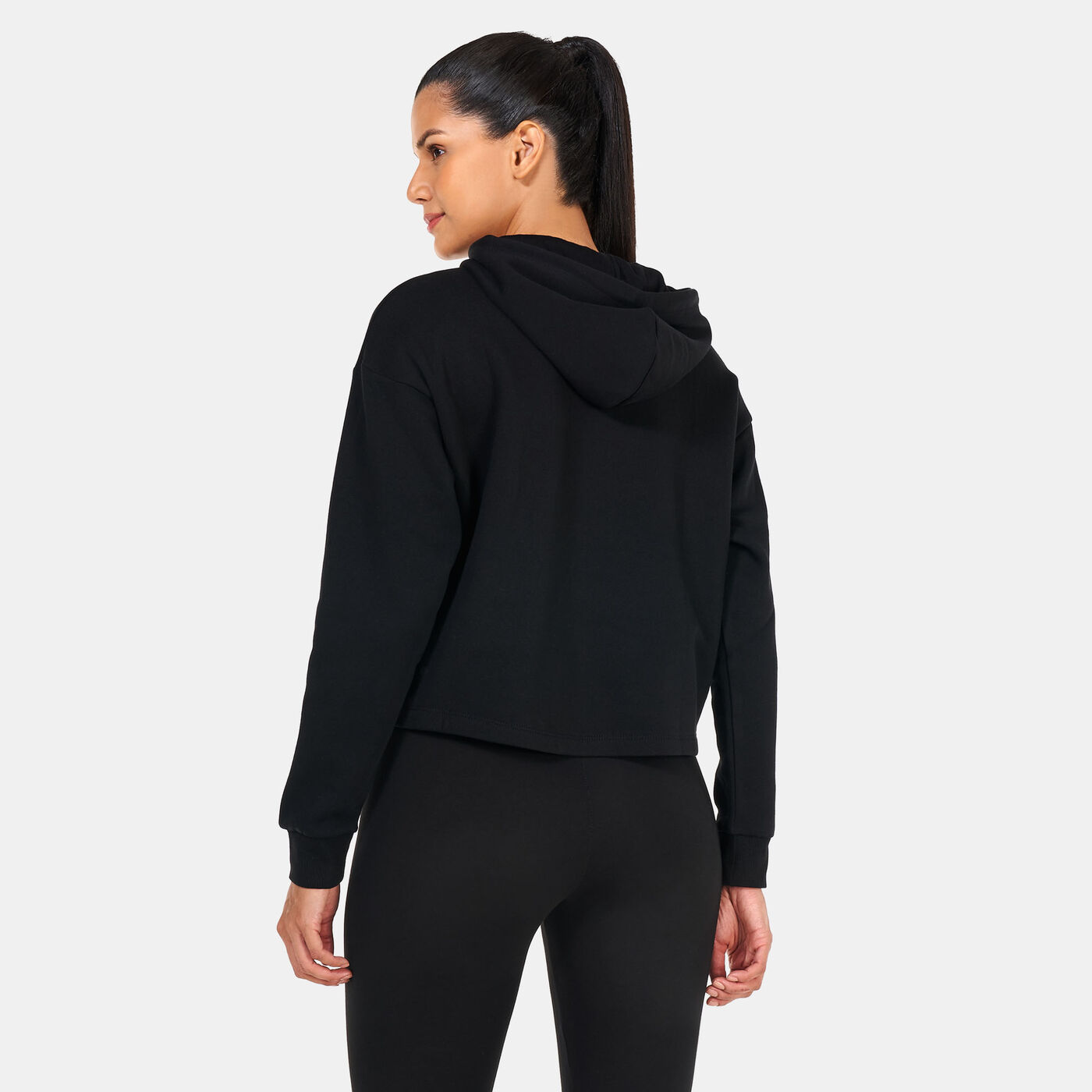 Women's Essentials+ Metallic Logo Cropped Hoodie