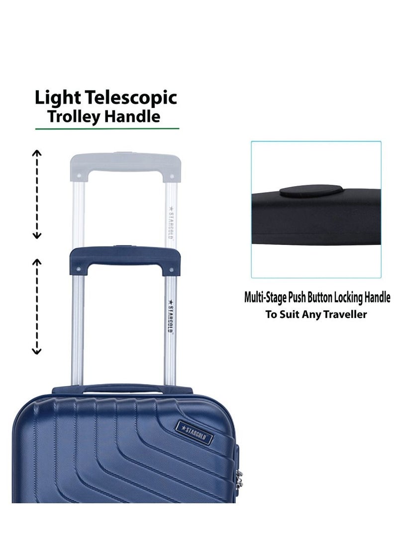 Single Hardside Spinner ABS Trolley Luggage With Number Lock Bright Blue 20 Inches