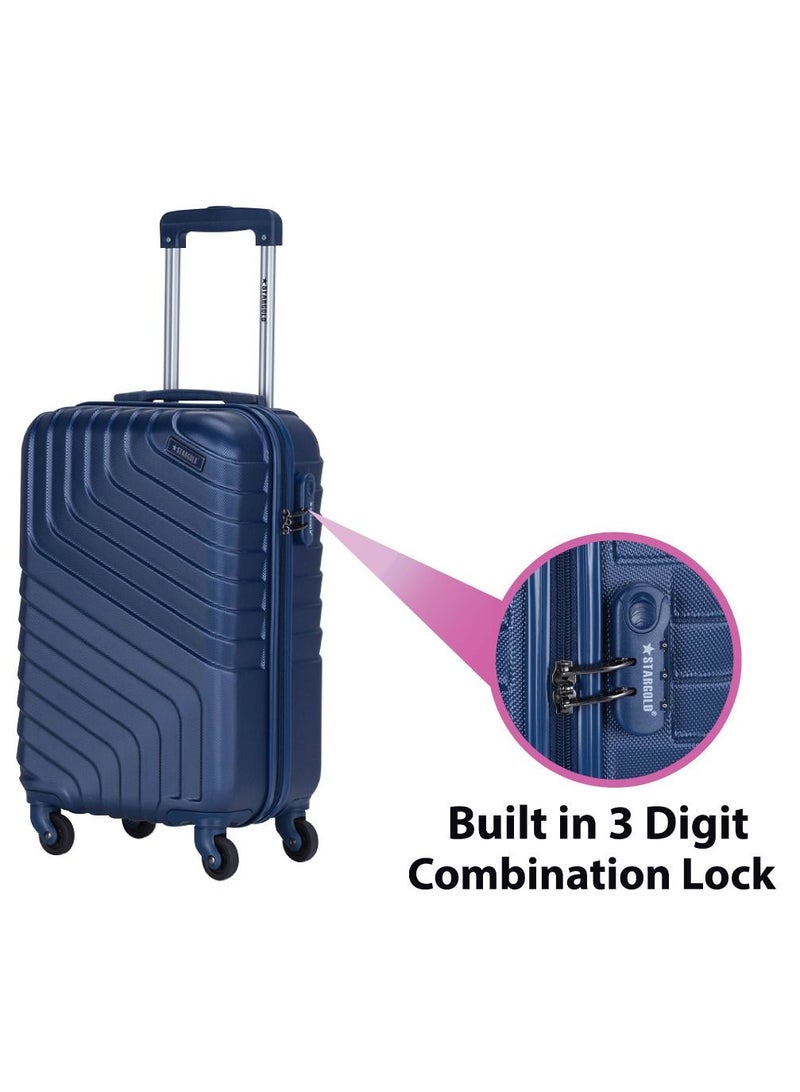 Single Hardside Spinner ABS Trolley Luggage With Number Lock Bright Blue 20 Inches