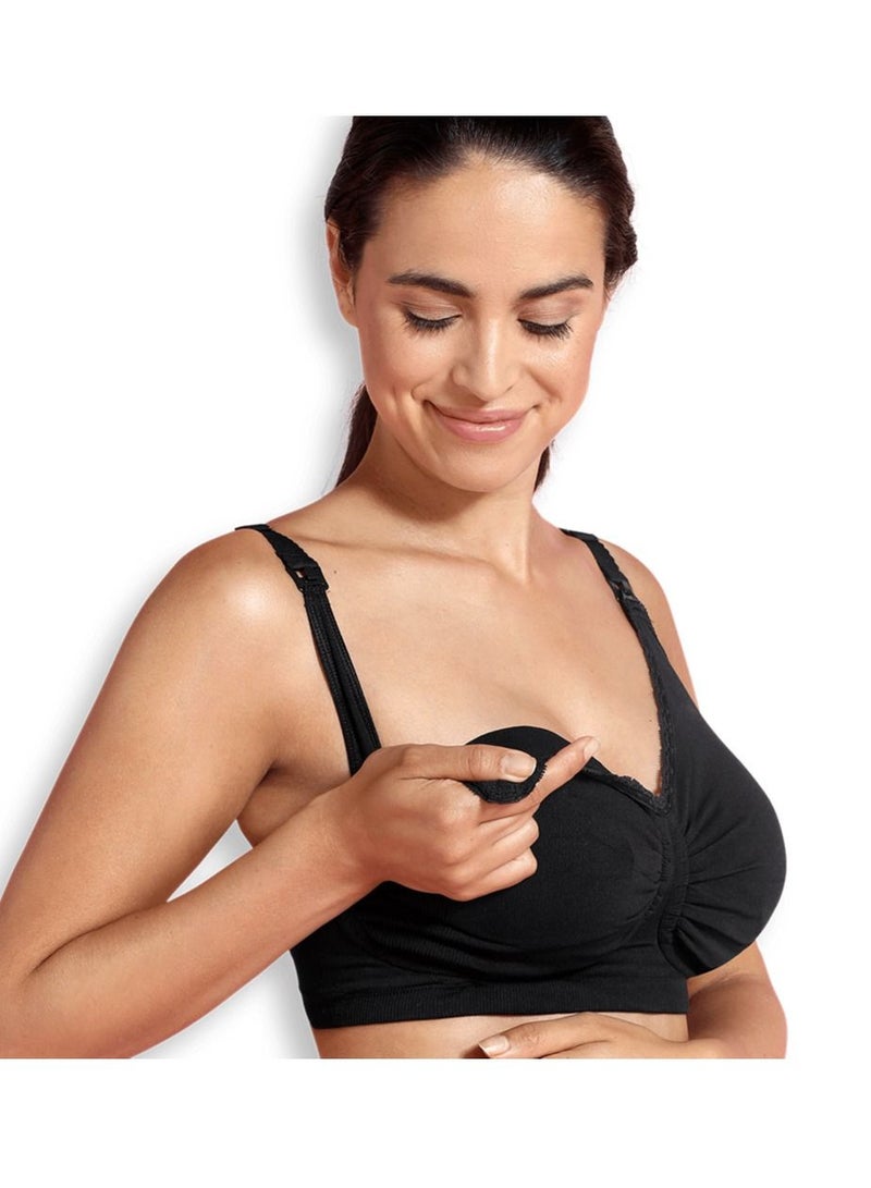 Carriwell Maternity & Nursing Bra with Deluxe Carri-Gel Support- Black