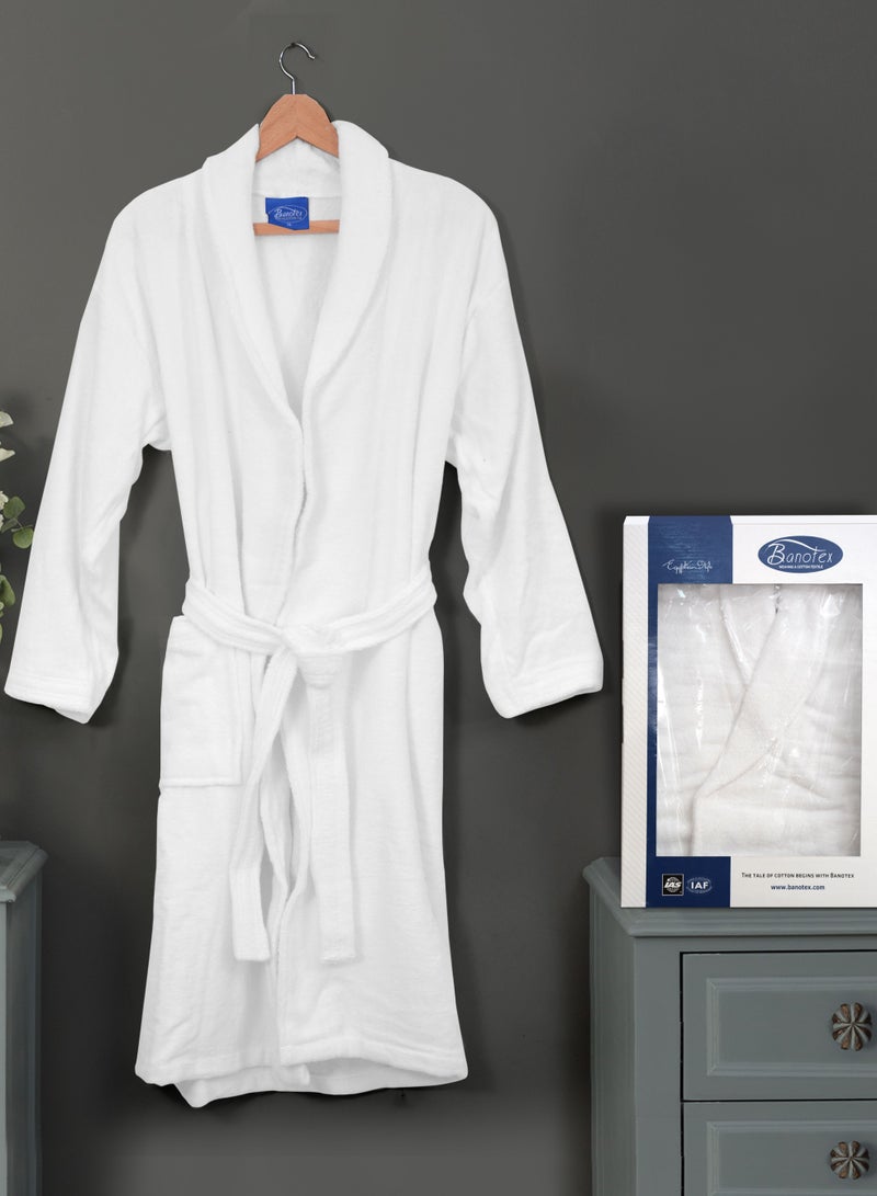 Cotton bathrobe with a pocket for unisex, 100% Egyptian cotton, ultra-soft, highly water-absorbent, color-fast and modern, ideal for daily use, resorts and spas M