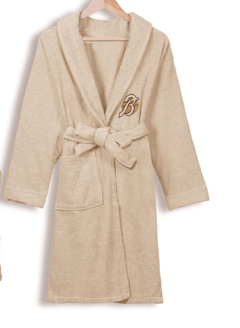 Cotton bathrobe with a pocket for unisex, 100% Egyptian cotton, ultra-soft, highly water-absorbent, color-fast and modern, ideal for daily use, resorts and spas L