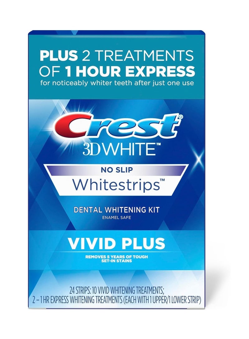 Whitestrips, Vivid Plus, Teeth Whitening Strip Kit, 24 Count