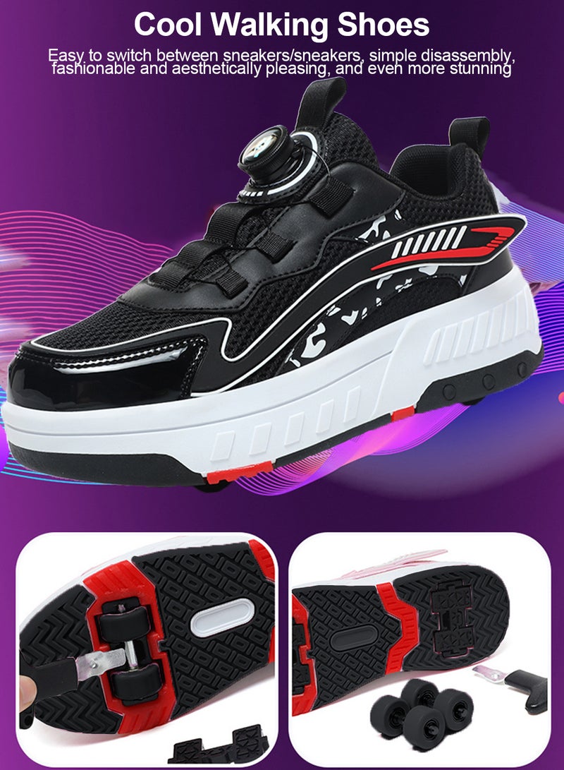 Roller Skate Shoes Fashion With Four Wheels Sport Sneaker Outdoor