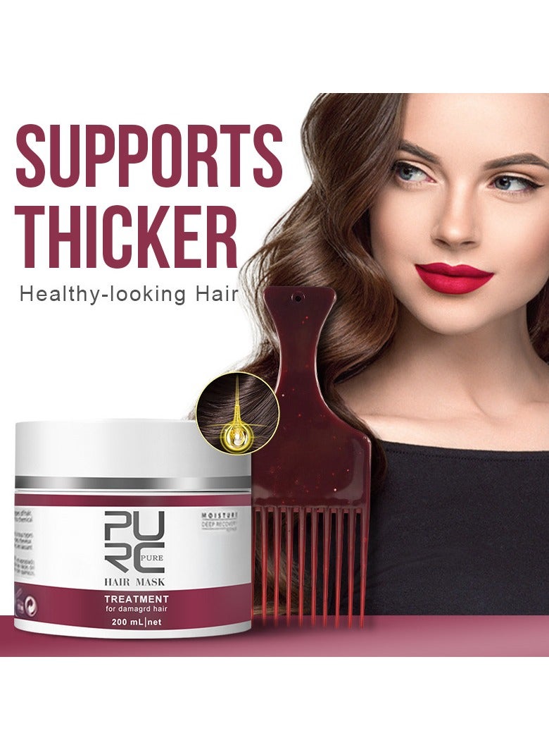 PURC with comb keratin repair hair mask inverted mask fragrance nourishing repair dry and frizzy hair care baking ointment