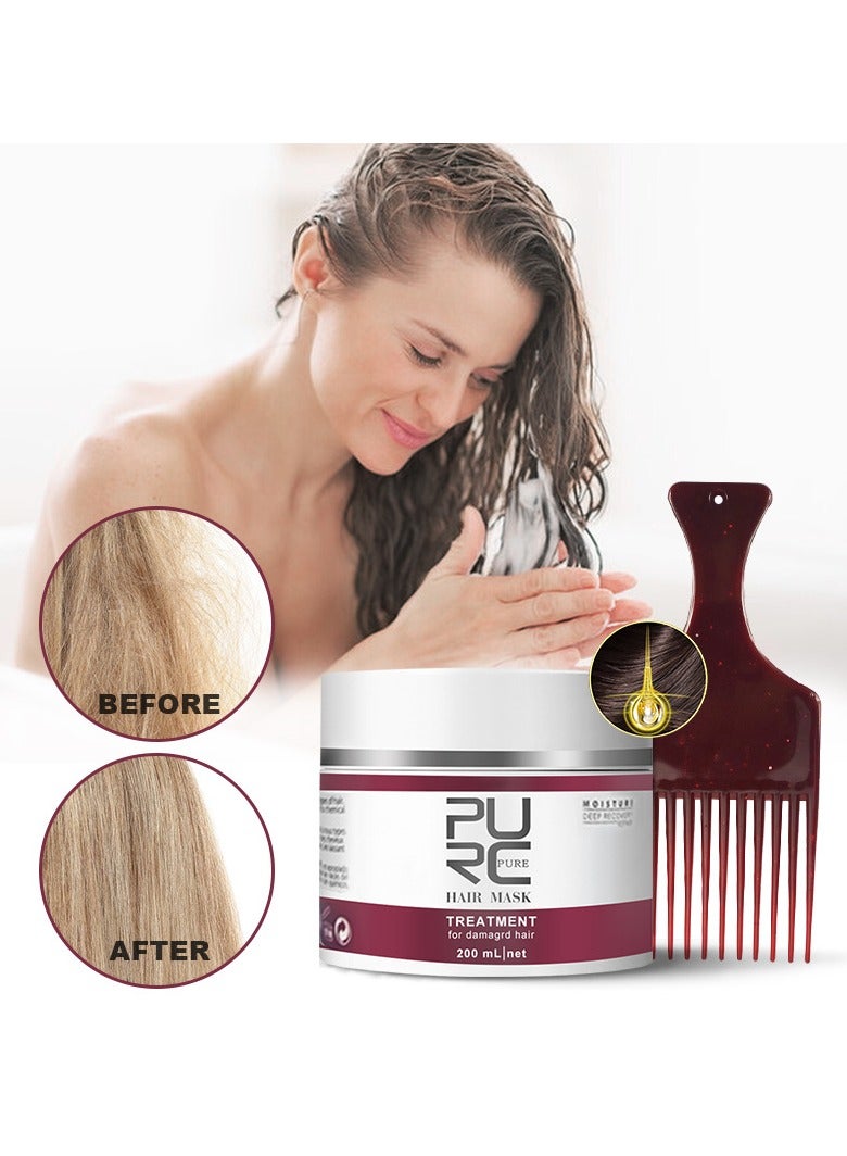 PURC with comb keratin repair hair mask inverted mask fragrance nourishing repair dry and frizzy hair care baking ointment