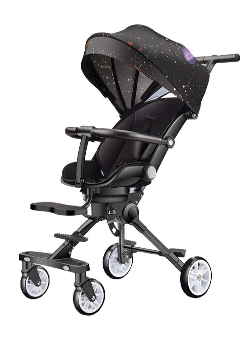 One-button Folding Can Sit And Lie Flat Two-way Stroller