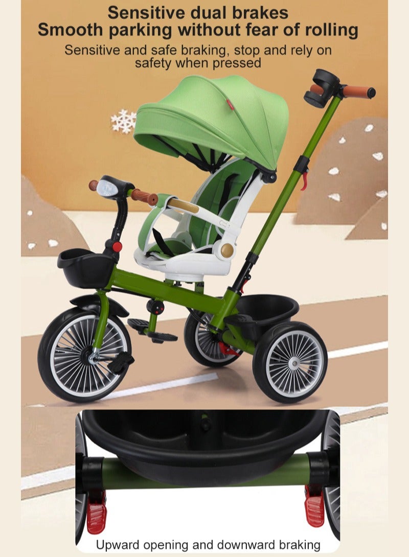 Multifunctional Children's Tricycle with Rotatable and Reclining Function