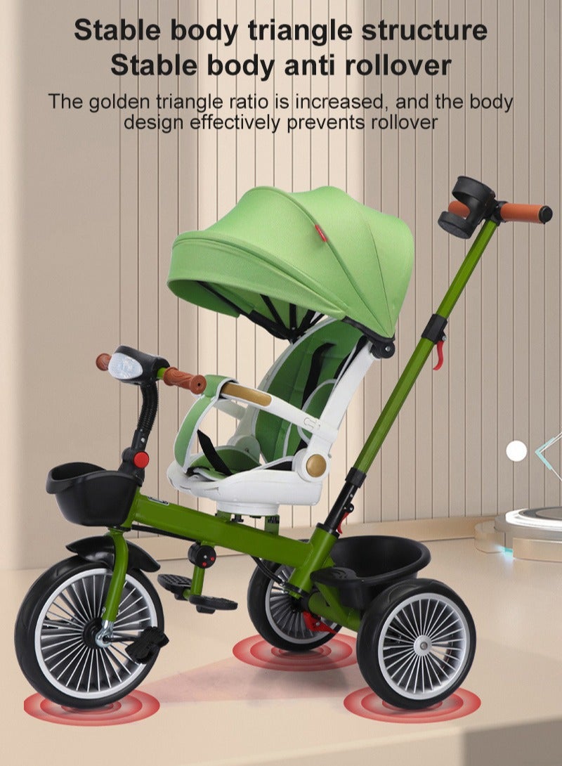 Multifunctional Children's Tricycle with Rotatable and Reclining Function