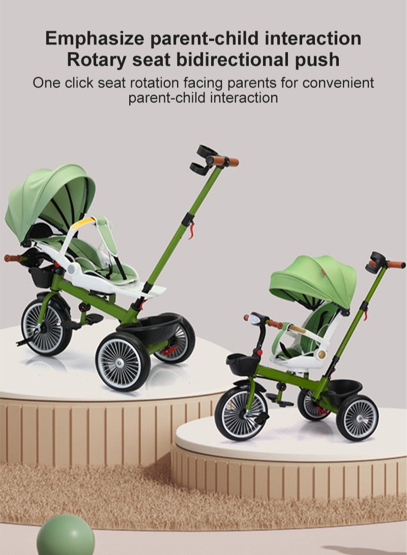 Multifunctional Children's Tricycle with Rotatable and Reclining Function