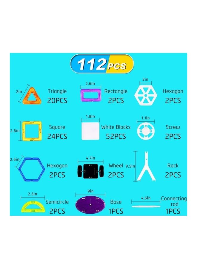 CLP201 112-Piece Magnetic Educational Construction Set 112 3+ Years