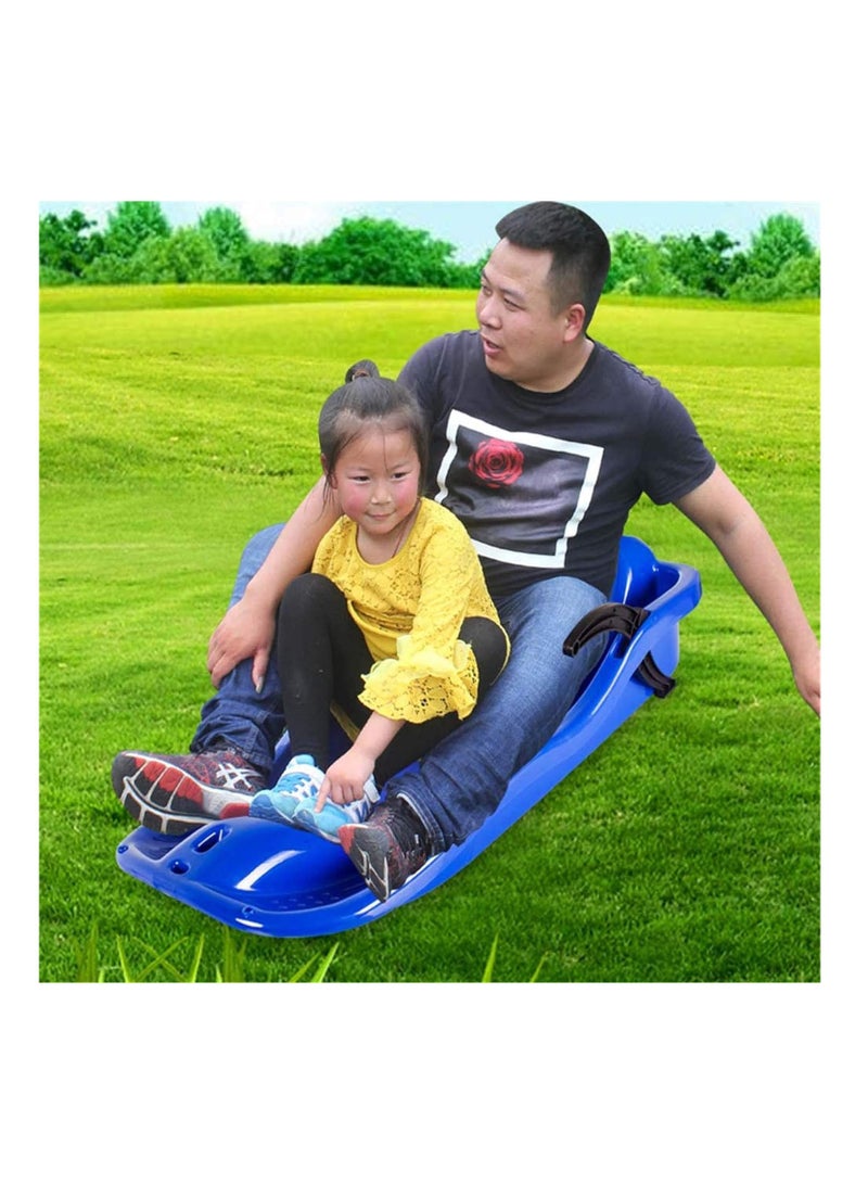 Blue Outdoor Sports Plastic Skiing Sled Luge Snow Grass and Sand Board