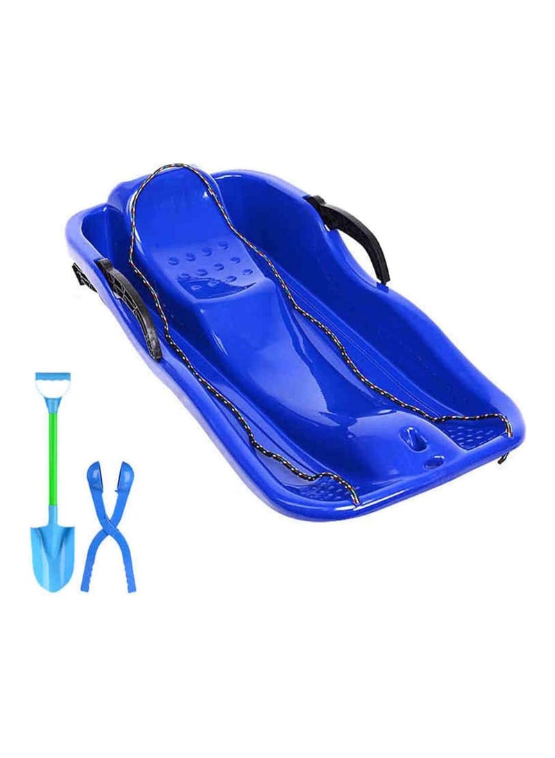 Blue Outdoor Sports Plastic Skiing Sled Luge Snow Grass and Sand Board