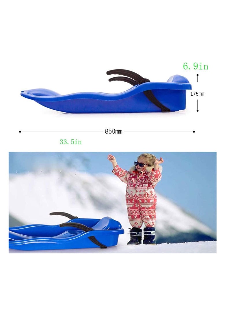 Blue Outdoor Sports Plastic Skiing Sled Luge Snow Grass and Sand Board