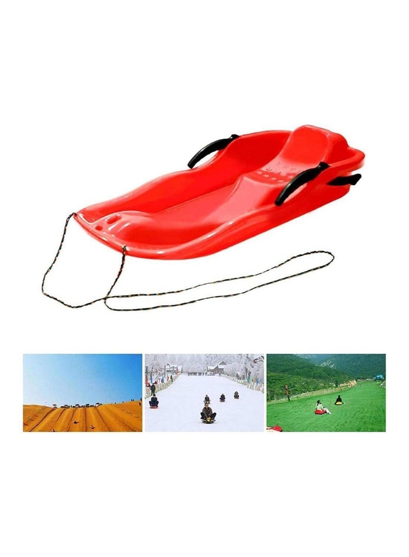 Red Outdoor Sports Plastic Skiing Sled Luge Snow Grass and Sand Board