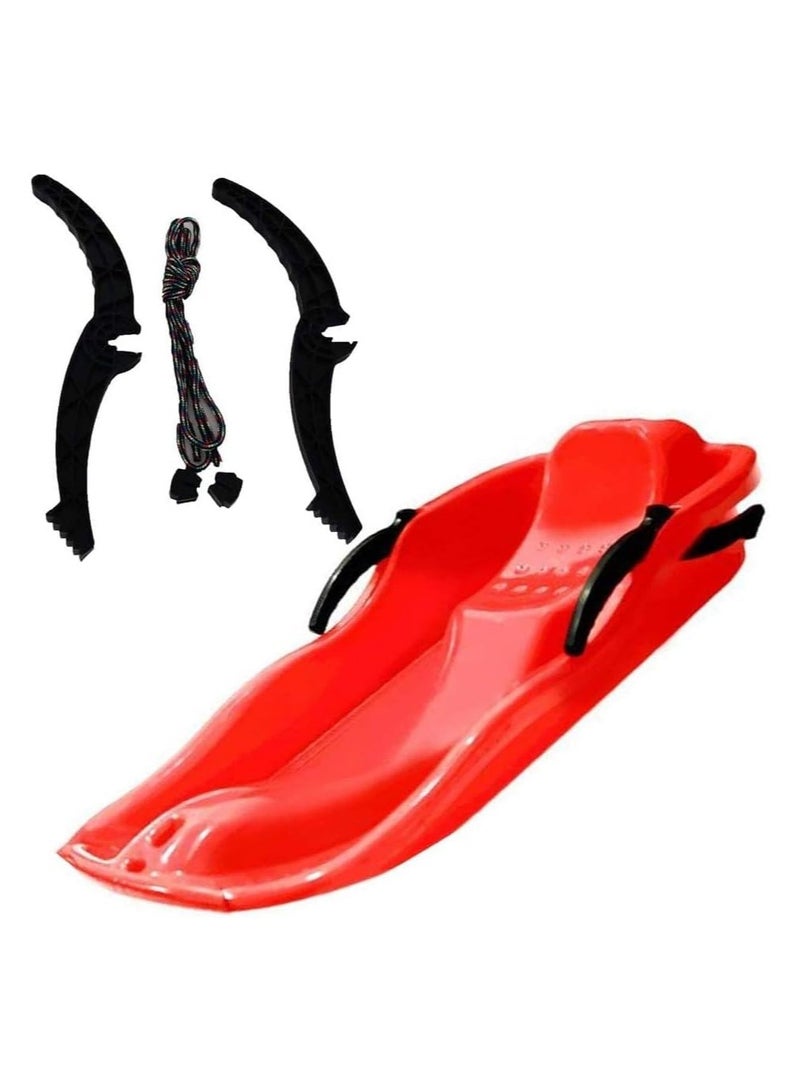 Red Outdoor Sports Plastic Skiing Sled Luge Snow Grass and Sand Board