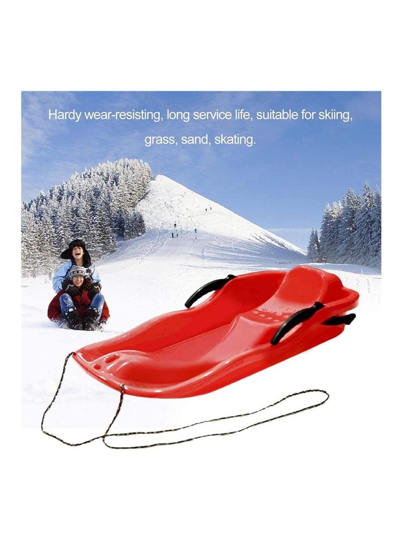 Red Outdoor Sports Plastic Skiing Sled Luge Snow Grass and Sand Board